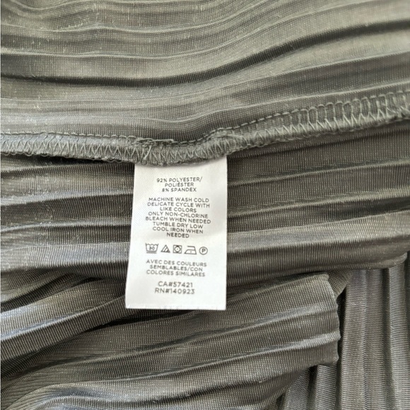 Loft Blouse Women’s Medium Metallic Green Mock Neck Ribbed Shirt Velour Velvet - Picture 3 of 5